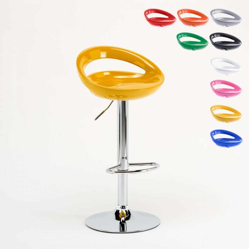 Taburete de bar para cocina alto giratorio fijo ajustable y con reposapiés modelo Hollywood Rebajas