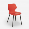 Conjunto 4 sillas diseño mesa cuadrada 80 x 80 cm madera metal Sartis Dark 