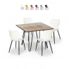 Conjunto mesa cuadrada 80 x 80 cm diseño industrial 4 sillas polipropileno Sartis Venta