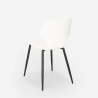 Conjunto mesa cuadrada 80 x 80 cm diseño industrial 4 sillas polipropileno Sartis 