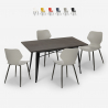conjunto 4 sillas mesa rectangular 120 x 60 cm diseño industrial bantum Venta