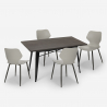 conjunto 4 sillas mesa rectangular 120 x 60 cm diseño industrial bantum Modelo