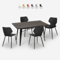 conjunto 4 sillas mesa rectangular 120 x 60 cm diseño industrial bantum Promoción