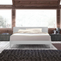Cama de matrimonio 160 x 200 cm diseño moderno de madera somier cabecero Linz King Promoción