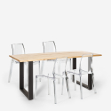 Conjunto mesa comedor 160 x 80 cm industrial 4 sillas transparentes diseño Hilton Catálogo