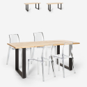 Conjunto mesa comedor 160 x 80 cm industrial 4 sillas transparentes diseño Hilton Rebajas