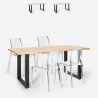 Conjunto mesa comedor 160 x 80 cm industrial 4 sillas transparentes diseño Hilton Rebajas