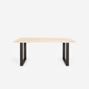 Conjunto 6 sillas diseño transparente mesa comedor 180 x 80 cm industrial Vice Medidas