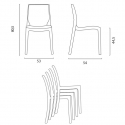 Conjunto cocina mesa industrial 200 x 80 cm 6 sillas diseño transparentes Lewis 