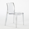 Conjunto cocina mesa industrial 200 x 80 cm 6 sillas diseño transparentes Lewis Coste