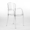 Conjunto mesa comedor 160 x 80 cm madera metal 4 sillas transparentes Jaipur M Coste