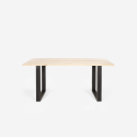 Conjunto mesa comedor 160 x 80 cm madera metal 4 sillas transparentes Jaipur M Medidas