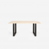 Conjunto mesa comedor 160 x 80 cm madera metal 4 sillas transparentes Jaipur M Medidas