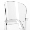 Conjunto 6 sillas transparentes policarbonato mesa 180 x 80 cm industrial Jaipur L 