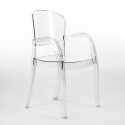 Conjunto 6 sillas transparentes policarbonato mesa 180 x 80 cm industrial Jaipur L 