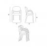 Conjunto mesa 200 x 80 cm patas hierro 6 sillas transparentes diseño Jaipur XL 