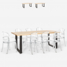Conjunto 8 sillas transparentes diseño mesa comedor 220 x 80 cm Jaipur XXL Rebajas