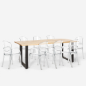 Conjunto 8 sillas transparentes diseño mesa comedor 220 x 80 cm Jaipur XXL Catálogo
