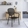 Silla de comedor moderna para bar, restaurante y cocina al aire libre en polipropileno Clara Medidas