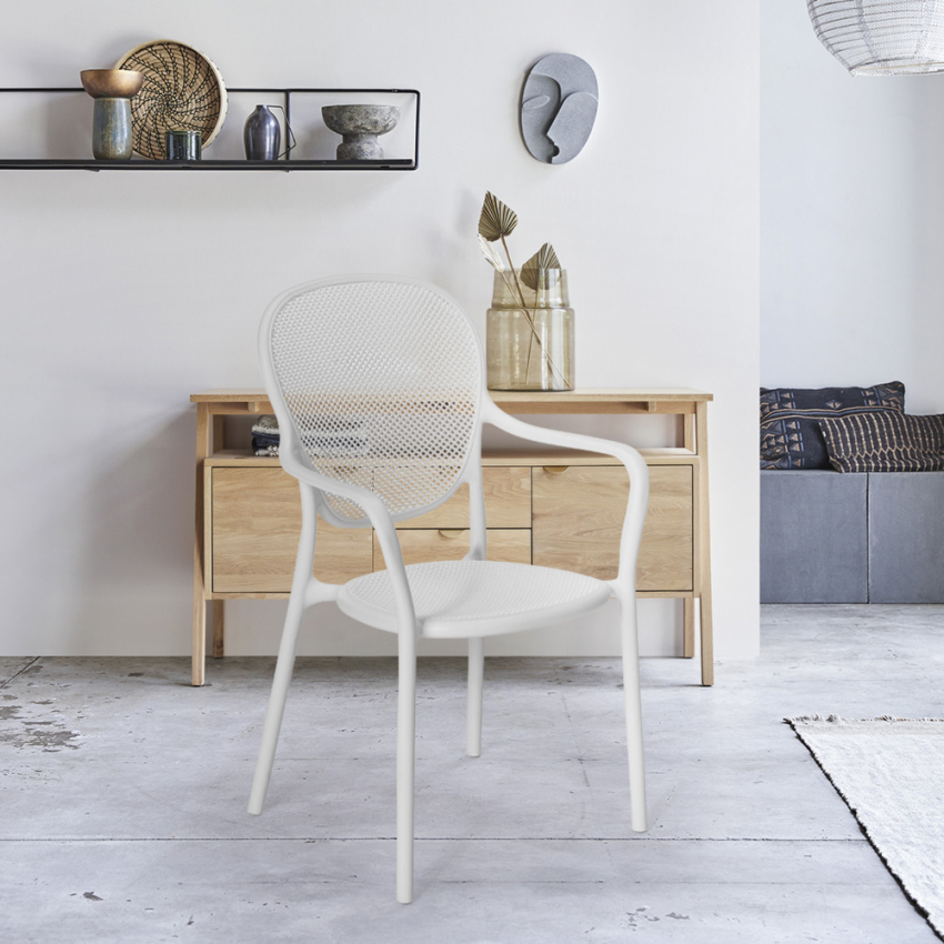 Silla de comedor moderna para bar, restaurante y cocina al aire libre en polipropileno Clara Venta