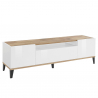 Mueble de TV 2 compartimentos cajón 160 x 40 cm blanco brillante madera Jacob Wood Venta