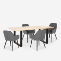 Conjunto 4 sillas terciopelo diseño mesa 160 x 80 cm estilo industrial Samsara M1 Catálogo