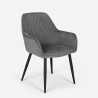 Conjunto 4 sillas terciopelo diseño mesa 160 x 80 cm estilo industrial Samsara M1 Compra