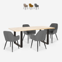 Conjunto 4 sillas terciopelo mesa comedor rectangular 160 x 80 cm Samsara M2 Venta