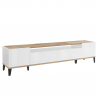 Mueble de TV moderno compartimento cajón 200 x 40 cm blanco brillante madera Young Wood Venta