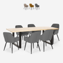 Set 6 sillas terciopelo diseño mesa rectangular 200 x 80 cm Samsara XL1 Promoción