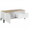Mueble de TV moderno compartimento cajón 120 x 40 cm blanco brillante madera Gerald Wood Rebajas