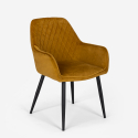Conjunto 6 sillas terciopelo mesa 200 x 80 cm diseño industrial Samsara XL2 Compra