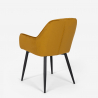 Conjunto 6 sillas terciopelo mesa 200 x 80 cm diseño industrial Samsara XL2 