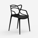 Silla diseño moderno con reposabrazos apilable para cocina bar restaurante Node