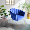 Sillón concha butaca diseño moderno terciopelo patas doradas Calicis 