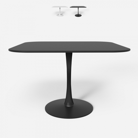 Mesa cuadrada estilo Tulip bordes redondeados salón cocina bar Lillium 100