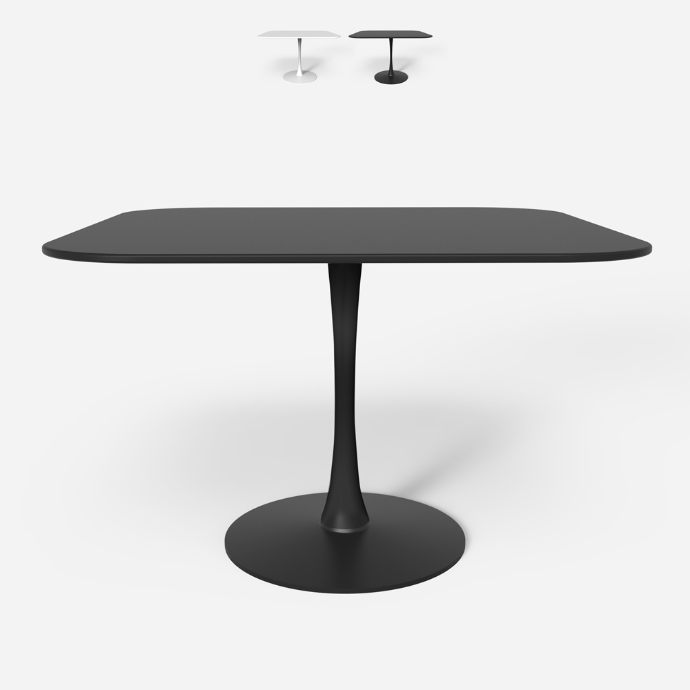 mesa cuadrada estilo Goblet bordes redondeados salón cocina bar lillium 100
