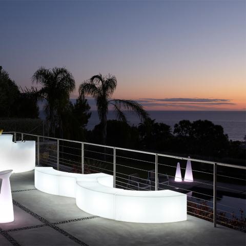 Banco luminoso diseño moderno composición exterior Snake Slide