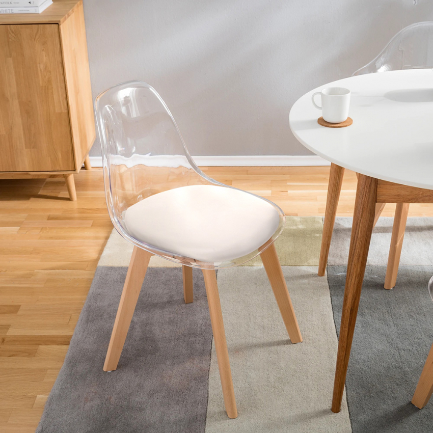 silla de comedor transparente con asiento tapizado escandinava Goblet caurs Catálogo