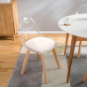 silla de comedor transparente con asiento tapizado escandinava Goblet caurs Stock