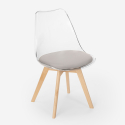 silla de comedor transparente con asiento tapizado escandinava Tulipan caurs Oferta