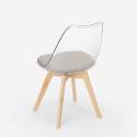 silla de comedor transparente con asiento tapizado escandinava Tulipan caurs Rebajas