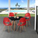 Juego mesa negra 80 x 80 cm cuadrada 4 sillas diseño escandinavo Dax Dark Rebajas