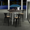 conjunto mesa alta bar cocina 60 x 60 cm 4 taburetes bruck white top light Descueto