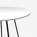Mesa moderna redonda 100 cm blanca patas metal negro comedor Marmor Oferta