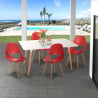 Juego mesa rectangular 80 x 120 cm 4 sillas diseño escandinavo Flocs Light Rebajas