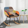 Silla mecedora de tela patchwork de diseño moderno Woodpecker Catálogo