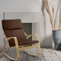 Sillón mecedora de madera con diseño escandinavo Aalborg Características