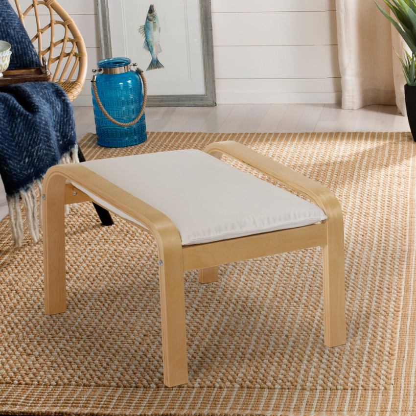 Reposapiés puf sillón sofá salón madera diseño escandinavo Sylt Venta