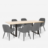 Conjunto mesa rectangular 180 x 80 cm diseño 6 sillas terciopelo Samsara L2 Catálogo